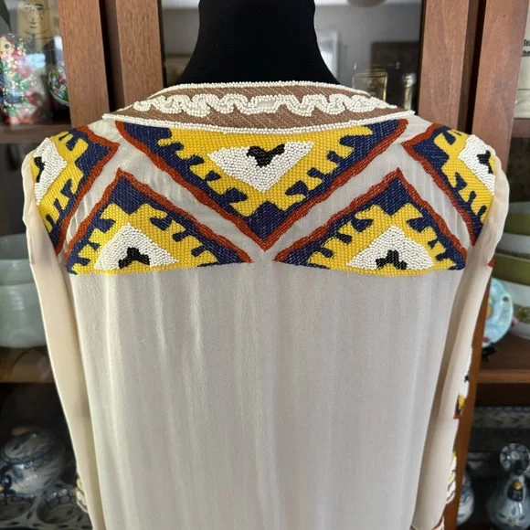 Diane von Furstenberg Beaded Cropped Silk Dinner Jacket - Picture 7 of 12